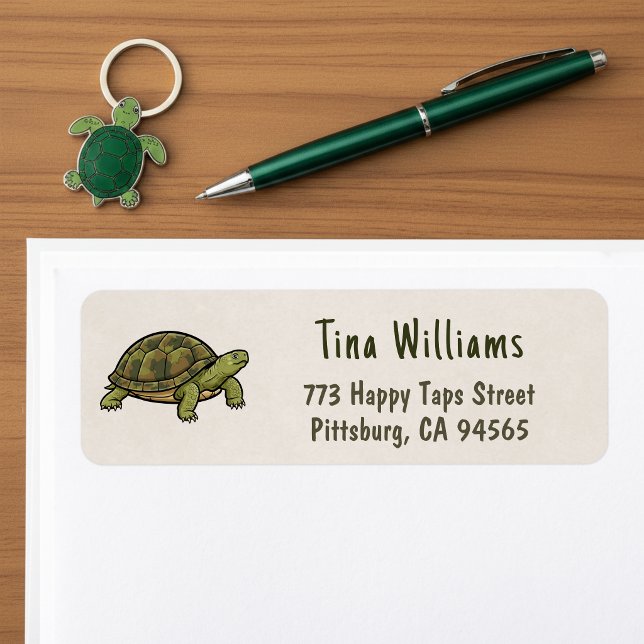 Sköldpadds returadressetiketter returadress etikett (Turtle return address label for nature lovers.)