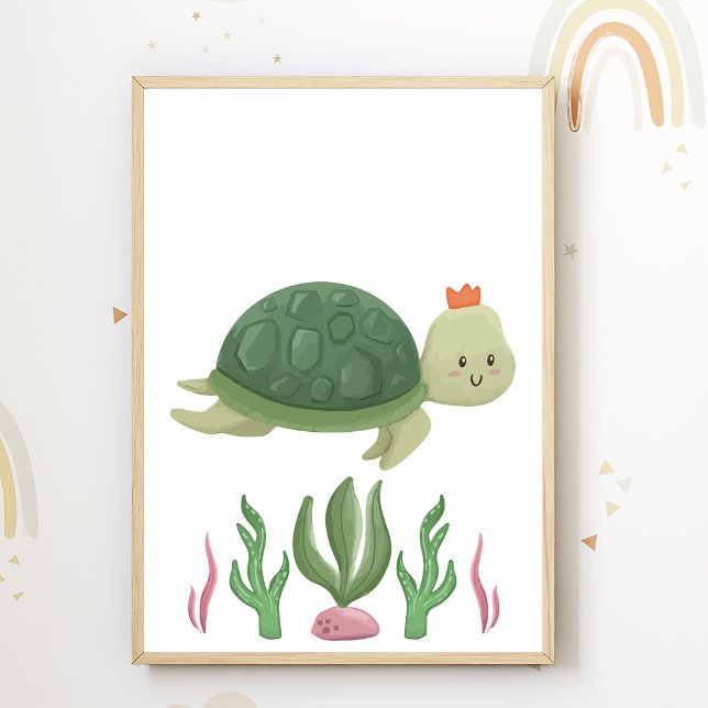 Sköldpaddsaffisch för barnkammaren Havsdjur Dekora Poster (Skapare uppladdad)