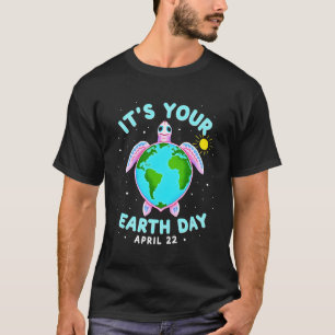 Sköldpaddsdesign för jordens dag 22 april för natu t shirt