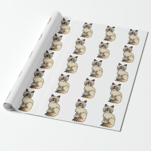 Sköldpaddsfärgad Birman / Ragdoll Söt Katt Mönster Presentpapper