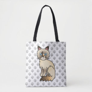 Sköldpaddsfärgad Birman / Ragdoll Söt Katt & Tassa Tygkasse
