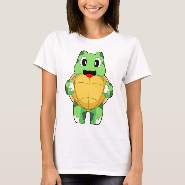 Sköldpaddshjärta T Shirt (Framsida)