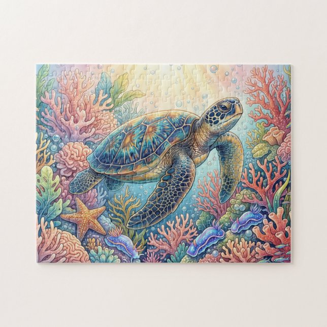 Sköldpaddsillustration Pussel (Horisontell)