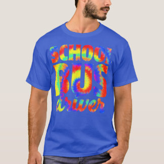Skoldrivrutin Tie Dye Cute Back to school för Buss T Shirt