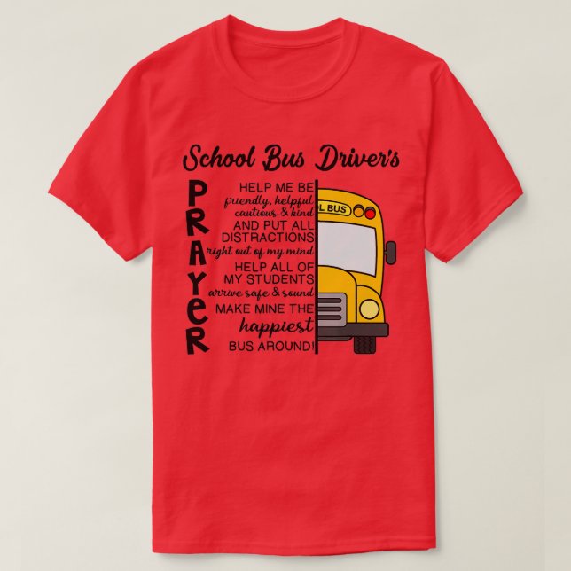 Skoldrivrutiner i Buss Prayer School Buss, bak t T Shirt (Design framsida)
