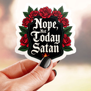 Sköldstil Inte Idag Satan Klistermärken
