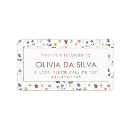 Skoletiketter för Wildblommor Child | ANPASSADE Adressetikett