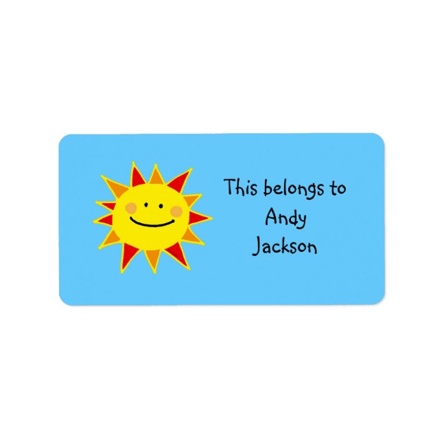 Skoletiketter sol ) adressetikett (Framsidan)