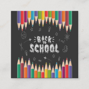 Skolfärdens första dag, välkommen Back to school Fyrkantigt Visitkort