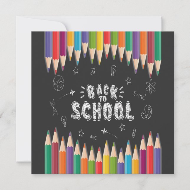 Skolfärdens första dag, välkommen Back to school Inbjudningar (Framsida)