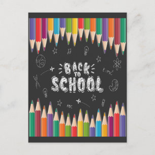 Skolfärdens första dag, välkommen Back to school Vykort