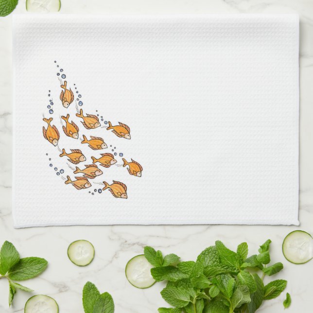 Skolfisk - kökshandduk (Vikta)