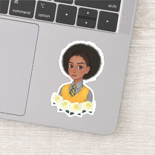 Skolflicka visdom Black girl Natural hair afro Klistermärken