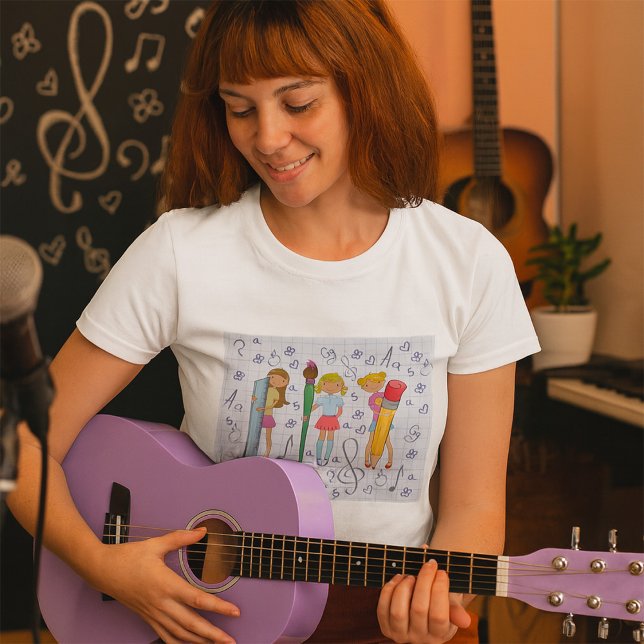 Skolflickor med universitetsexamen t shirt (Skapare uppladdad)