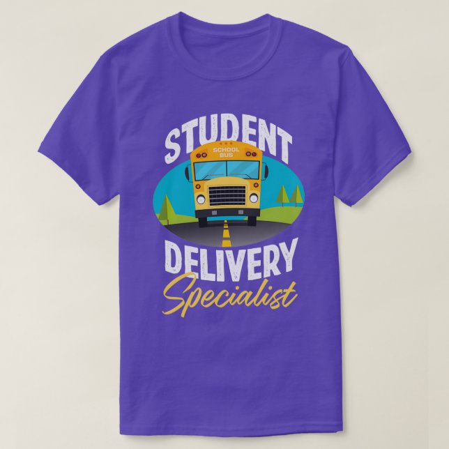 Skolförare buss student buss som levererar gåva t shirt (Design framsida)