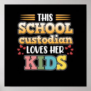 Skolförråd Kärlek Kids Caretaker Janitor Grap Poster