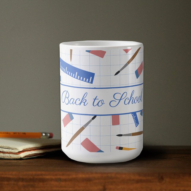 Skolförråd Mönster-kaffe Mugg (School Supplies Pattern Coffee Mug)