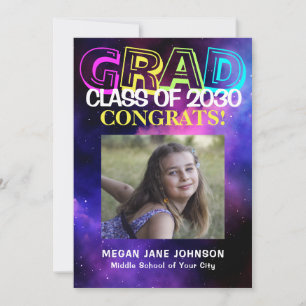 Skolgrafoto i Studenten neon glow mitten Meddelande