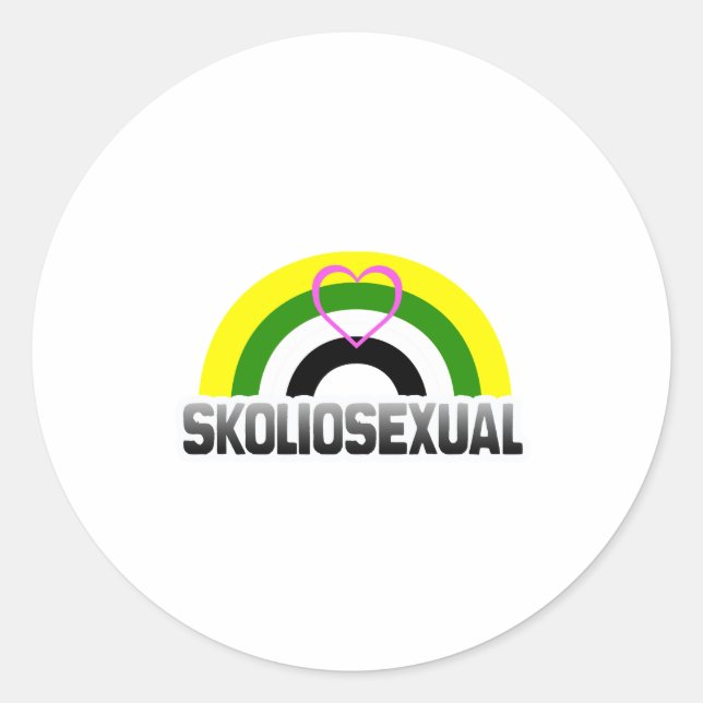 Skoliosexuell stolthet runt klistermärke (Framsida)