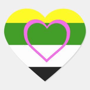SKOLIOSEXUELLT PRIDE HJÄRTFORMAT KLISTERMÄRKE