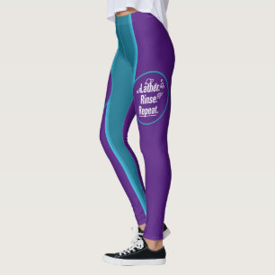 Skölj vatten Upprepa vattenfläckar i Rand Leggings