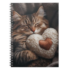 SKÖLJA TABBY KATT MED HJÄRTAT PILLOW ANTECKNINGSBOK