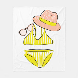 Sköljning av Sol - Gult Swimdress Fleecefilt