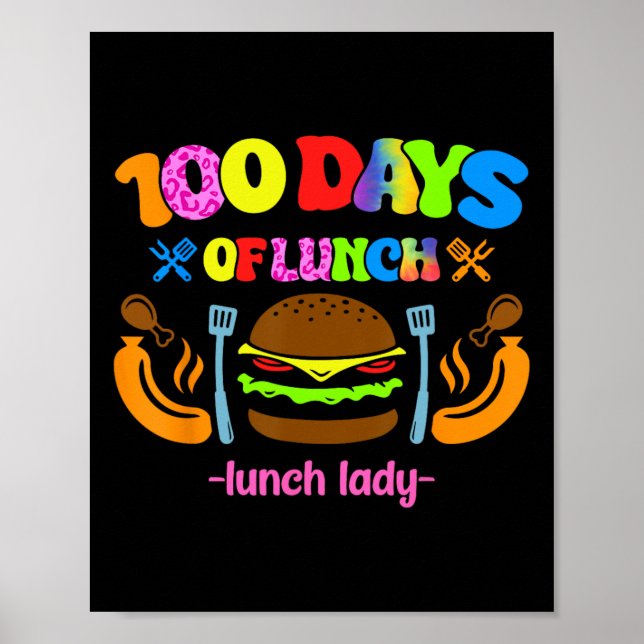 Skolkafeterian Lunch Dam 100 dagar av Lun Poster (Framsidan)