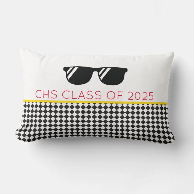 Skolklass 2025 Grad Färg Sunglasses Roligt Lumbarkudde (Framsida)