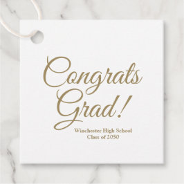 Skolklass i gratulerara grad, vit guld anpassnings gåvor etiketter