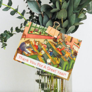 Skolklass med lärarkort för kittens lärare tack kort