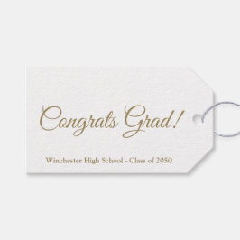 Skolklassår för gratulerara grad guld presentetikett