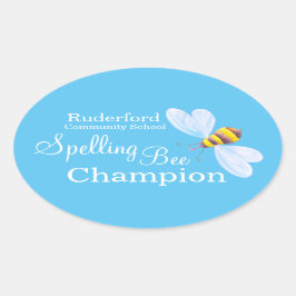 Skolklistermärken för personlig av stavningsbin ovalt klistermärke