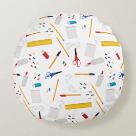 Skolkontor och hantverksmateriel i Mönster Rund Kudde