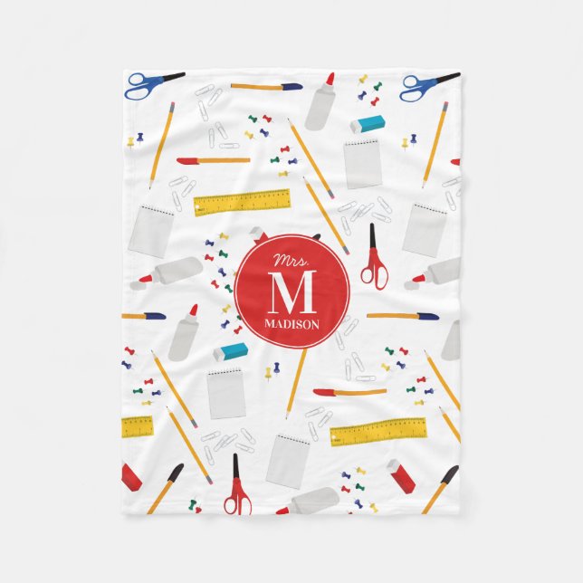 Skolkontor och hantverksmateriel - Mönster Monogra Fleecefilt (Framsidan)