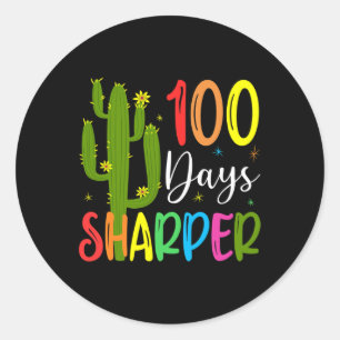 Skollärardagen - 100 dagar Vassare Cactus Runt Klistermärke