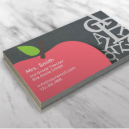 Skollärare Apple & Brev Chalkboard Visitkort