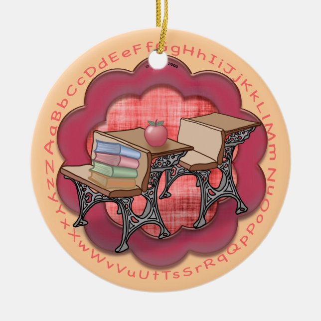 Skollärare Desk, prydnadsföremål Julgransprydnad Keramik (Framsidan)