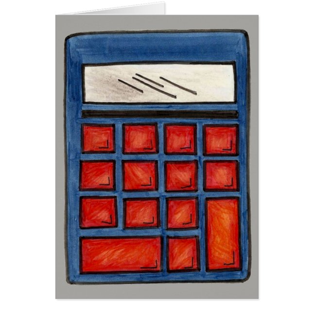 Skollärare Education Math Nerd Calculator Hälsningskort (Framsidan)