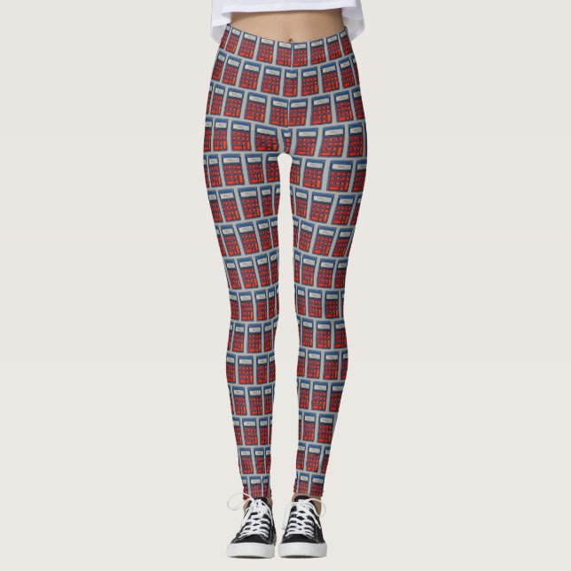 Skollärare Education Math Nerd Calculator Leggings (Framsida)