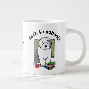 Skollärare Gamla engelska Sheepdog (Grått 1) Cute Jumbo Mugg
