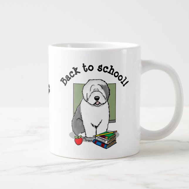 Skollärare Gamla engelska Sheepdog (Grått 1) Cute Jumbo Mugg (Höger)
