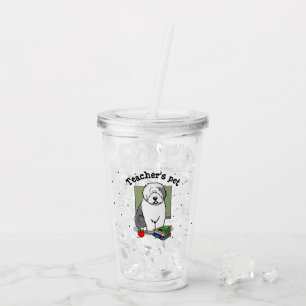 Skollärare Gamla engelska Sheepdog (Grått 1) Cute Take Away Mugg