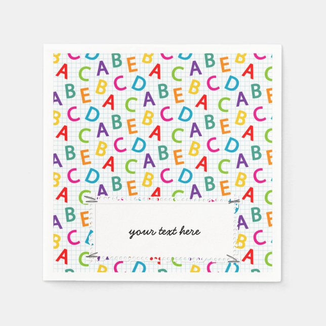 Skollärare Mönster Colorful Pappersservett (Framsidan)