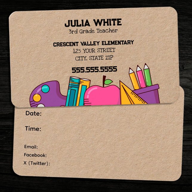 Skollärare PTA Visitkort (School Teacher PTA Business Cards)