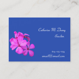 skollärare, rosa blommor visitkort
