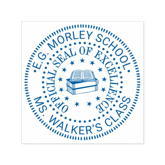 Skollärare Stars Bokar #1 Högskoleförsegling Självfärgande Stämpel (Design)