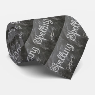 Skollärare Stavning Blackboard Chalk Necktie Slips