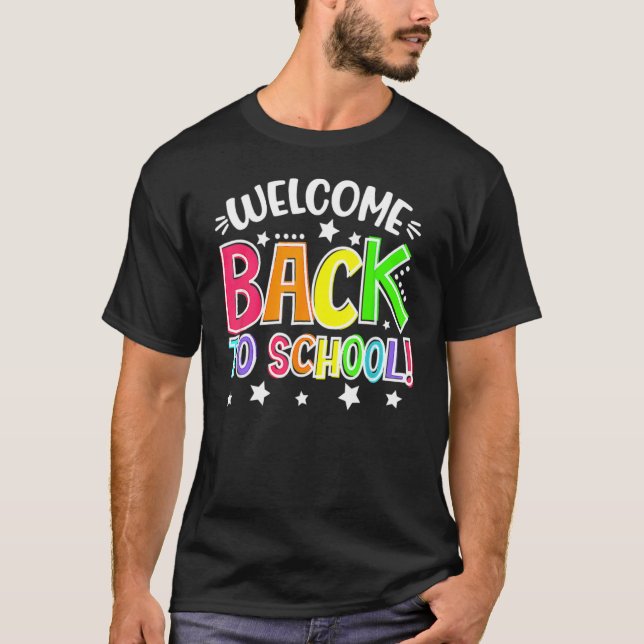 Skollärarens första dag Välkommen Back to school T Shirt (Framsida)