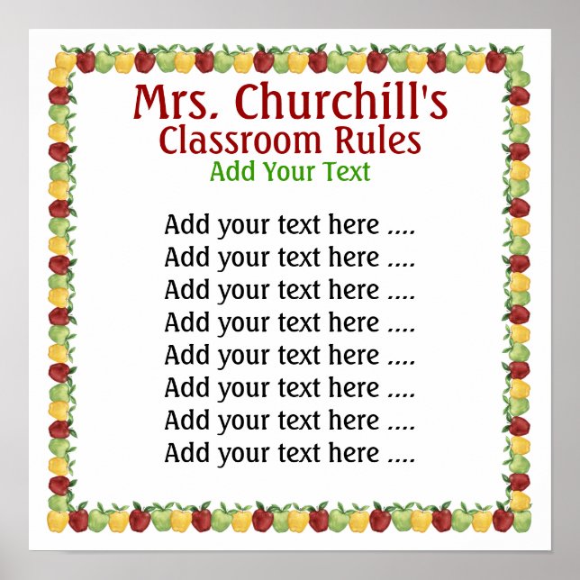 Skollärarens klassrum Regler av SRF Poster (Framsidan)